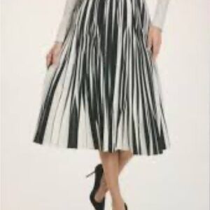 Elegant Black and White Pleated Skirt